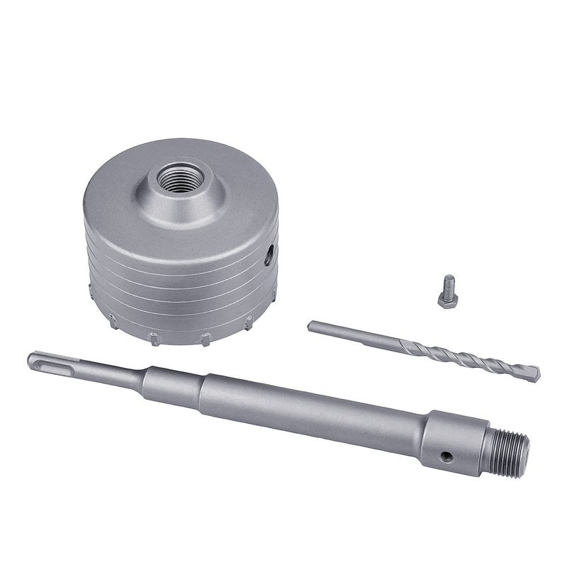 GUICGOC 115mm / 4.5 inch Concrete Hole Saw with 250mm SDS Plus Shank Connecting Rod,Tungsten Carbide Teeth Cement Hole Saw for Cement Brick Concrete Stone Wall (115mm / 4.5 inch) - Image 2